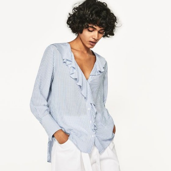 zara ruffle shirt